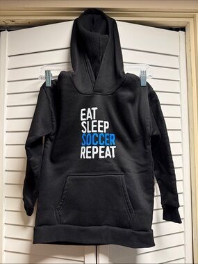 Black 'Eat Sleep Soccer Repeat' Hoodie